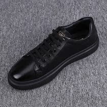 European station leather sneakers mens all-match mens casual shoes autumn mens shoes 2022 new all-match trendy white shoes