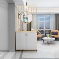 Modern and simple Changhong glass wrought iron screen light luxury internet celebrity partition living room art entrance entrance integrated shoe cabinet