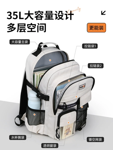 Вместительный и большой сверхлегкий школьный рюкзак со сниженной нагрузкой, для средней школы, защита позвоночника