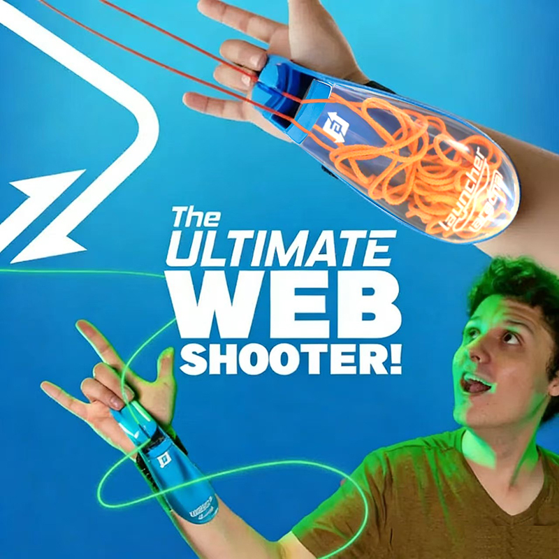 Electric Spider-Man Web-Shooting Glow-In-The-Dark Rope Launcher Children's Outdoor Shooting Automatic Retractable Line Stress-Relief Toy Electric Spider-Man Web-Shooting Glow-In-The-Dark Rope Launcher Children's Outdoor Shooting Automatic Retractable Line Stress-Relief Toy
