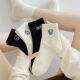 White socks for women's summer thin cute embroidered short socks