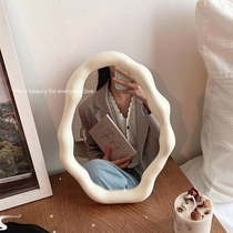 Simple and high-end small mirror home Internet celebrity high-value makeup mirror desktop desktop can stand on the student dormitory table