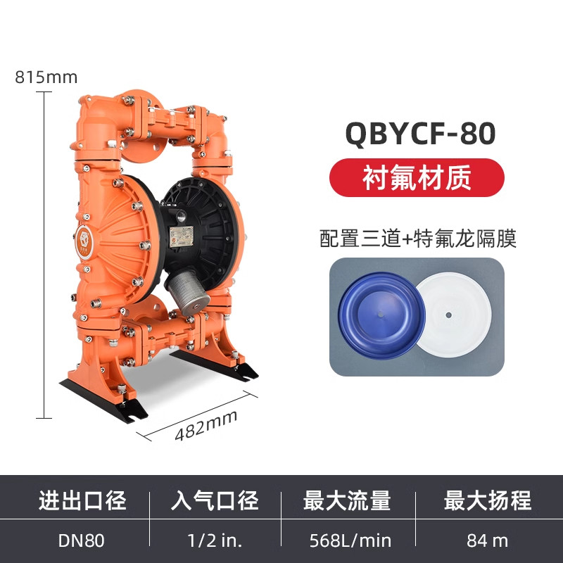 Насос мембранный Edge Gude card QBYCF-80 с фторопластом
