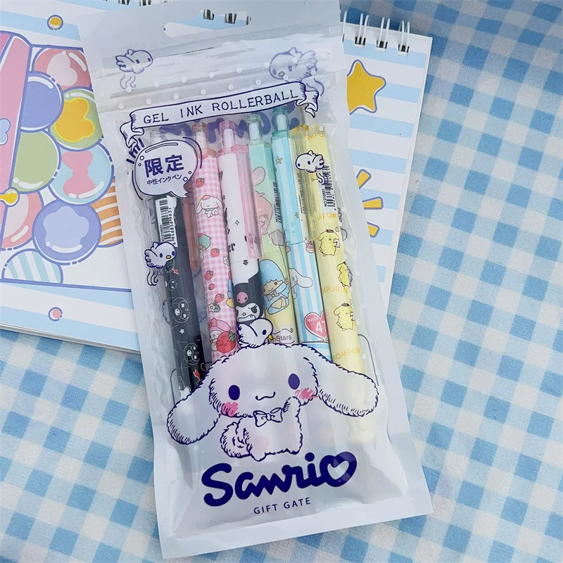 6ШТ kawaii Санрио нейтральная ручка Киннаморолл Май Мэдоли Куроми