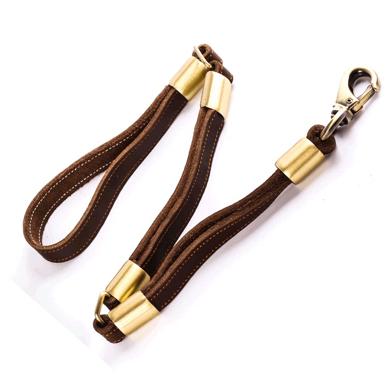 Cat brother-in-law Apprentice Tow Rope Dog Rope Large Dog Mid-sized Dog Bull Leather Traction With Dog Chain Walking Dog Short Leash-Taobao