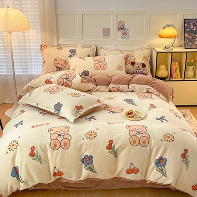 【抗静电】牛奶绒四件套软暖舒服