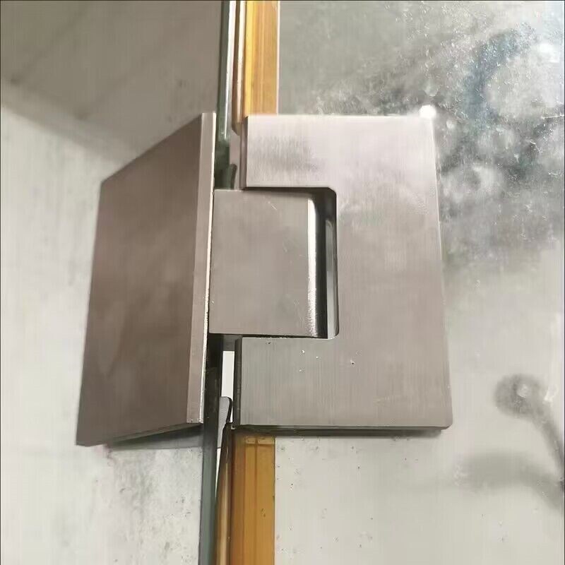glass door hinge thickened 304 stainless steel shower room without frame glass clip 90 degrees hinge 180 flat open bathroom clip-Taobao