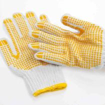 Labor protection cotton gauze thickened non-slip mens construction site work labor labor wear-resistant glue dot rubber tool work gloves