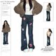 American retro cartoon KT cat print bootcut jeans