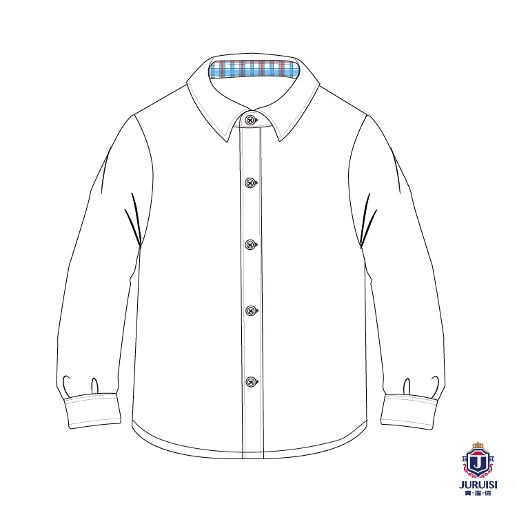 Men's Square Collar Long-Sleeved Shirt