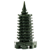 Xuanzhongge natural jade pagoda 9-story Wenchang pagoda ornaments nine-story pagoda jade 13-story jade pagoda ornaments green