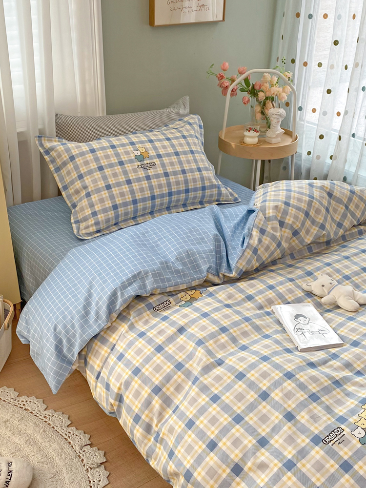 Red Bean Pure Cotton Student Dormitory Quilt beds Single bed with three sets of bed goods Children bed sheets 1 2 m bedding-Taobao