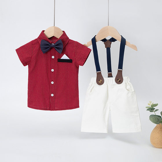 
Children's dress boy summer suit suit British baby boy one year old boy flower boy birthday wedding
