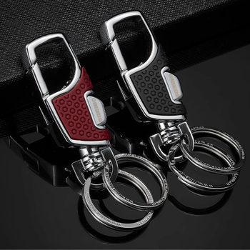Simple Men's Waist Keychain Creative Car Leather Key Chain Pendant Key Ring Keychain Chain Ring