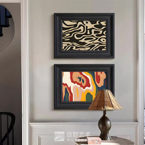 Mondrian light French style small crowdart Chinese ancient wind living room combined hanging painting restaurant bedroom decorative painting