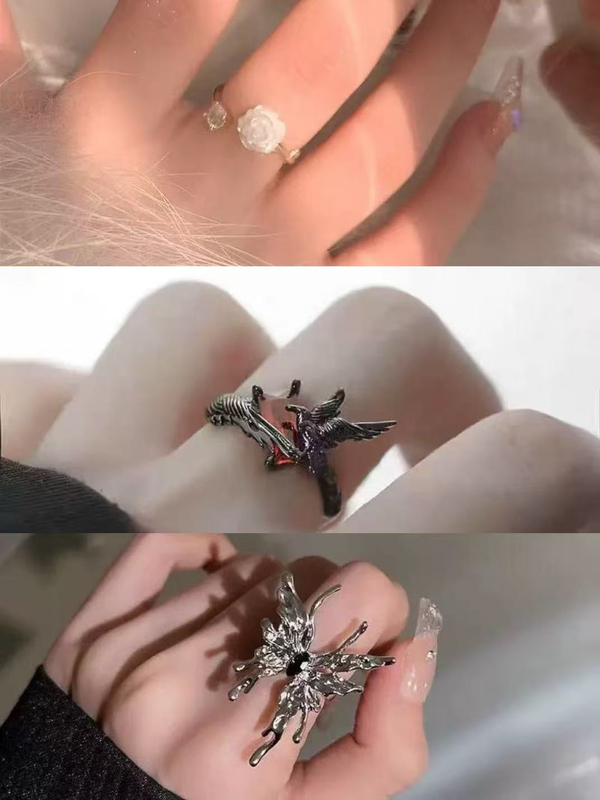 Rogue Narrative Script-Killing Game Souvenir Isaac's Three Rings Given to Miao Hongmo, Dark Crow Feather Ring