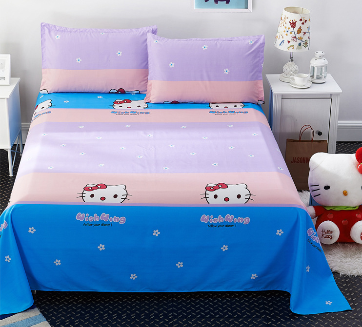 Sheets + gối hai mảnh ba mảnh ký túc xá sinh viên trải giường đơn Twin ins net phim hoạt hình cô gái trái tim đỏ - Khăn trải giường ga nệm