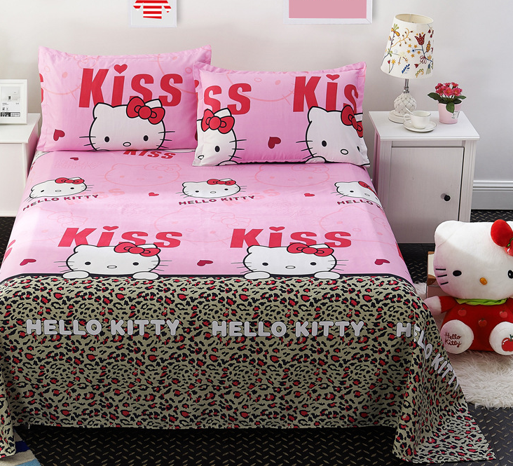 Sheets + gối hai mảnh ba mảnh ký túc xá sinh viên trải giường đơn Twin ins net phim hoạt hình cô gái trái tim đỏ - Khăn trải giường ga nệm