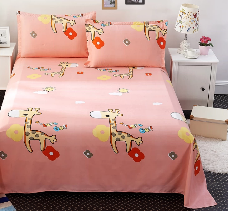 Sheets + gối hai mảnh ba mảnh ký túc xá sinh viên trải giường đơn Twin ins net phim hoạt hình cô gái trái tim đỏ - Khăn trải giường