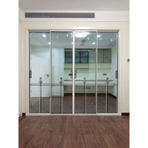 Customized balcony kitchen folding sliding door extremely narrow edge aluminum alloy tempered glass door partition living room wardrobe sliding door