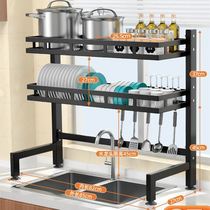 3-Tier Over-Sink Dish Drying Rack Adjustable Above Drainer