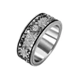 Модная инкрустация камня подходит для мужчин и женщин, платиновое кольцо с шестернями из нержавеющей стали, популярно в интернете, городской стиль, инкрустировано бриллиантами