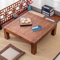 Hong Kong free shipping tatami coffee table solid wood bay window small table simple Chinese style kang table elm low table home window sill