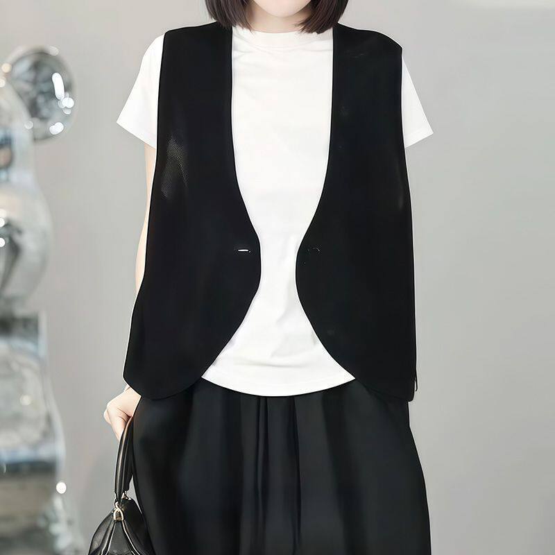 Casual Knitted Ice Silk Vest for Women, Summer Thin Versatile V-Neck Sleeveless Vest, Casual Vest Jacket