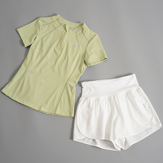 马孔多瑜伽服运动健身套装短袖夏季速干运动户外跑步服显瘦晨跑服