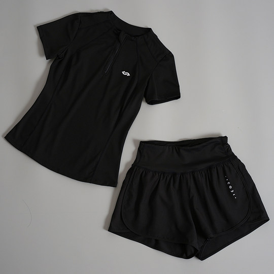 马孔多瑜伽服运动健身套装短袖夏季速干运动户外跑步服显瘦晨跑服