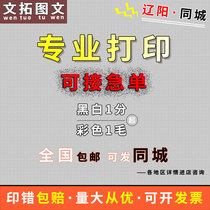 Liaoyang print information online print A4 color photocopying data printed book color print bound into black and white