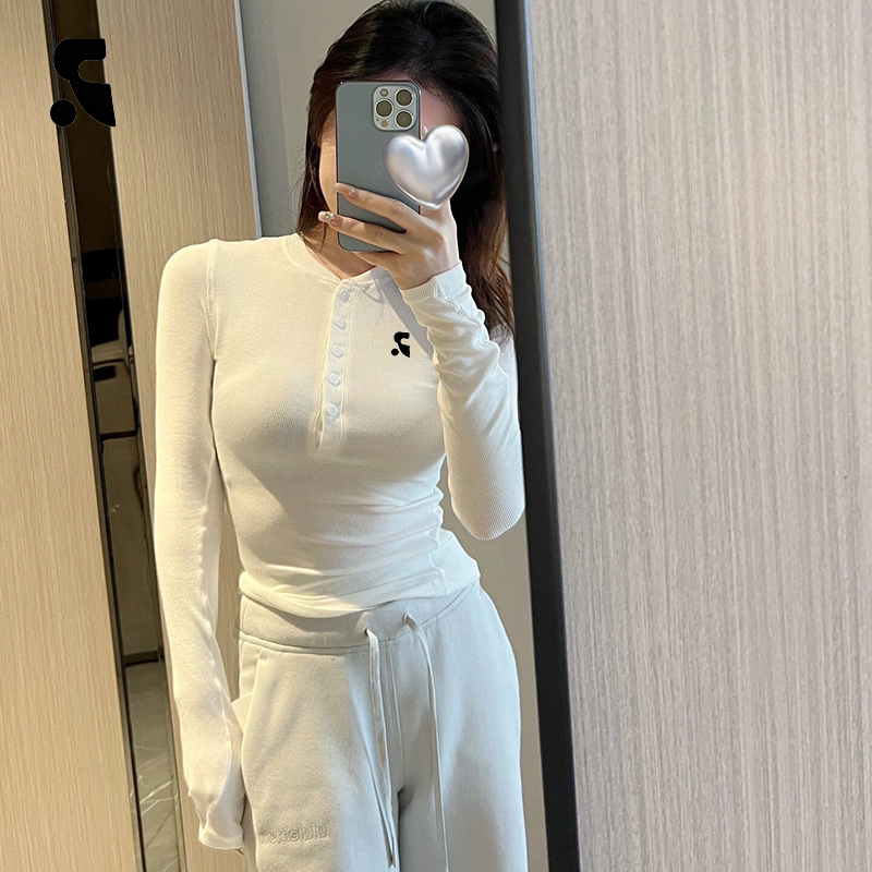 Rr Oults Same Style Modal Slim-Fit Long-Sleeve Henley Shirt T-Shirt for Women, Slimming Knit Base Shirt Rr Oults Same Style Modal Slim-Fit Long-Sleeve Henley Shirt T-Shirt for Women, Slimming Knit Base Shirt