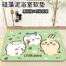 Usachi Anime Bathroom Mat, Small Octopus Diatomaceous Earth Absorbent Household Non-Slip Foot Mat, Cartoon Soft Mat for Bathroom
