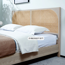 Factory direct sales clearance modern black suspended bed solid wood box bed rattan bed 1 8m small apartment double bed