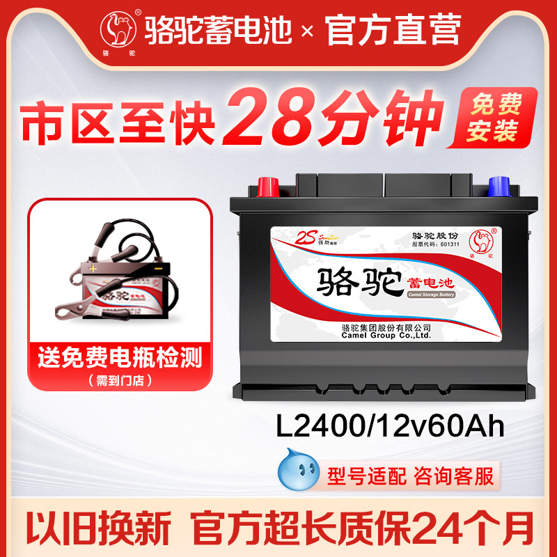Автомобильный аккумулятор Camel car battery L2400 Volkswagen Lavida Sagitar Cruze автомобильный аккумулятор оригинал 12v60ah Изображение 1