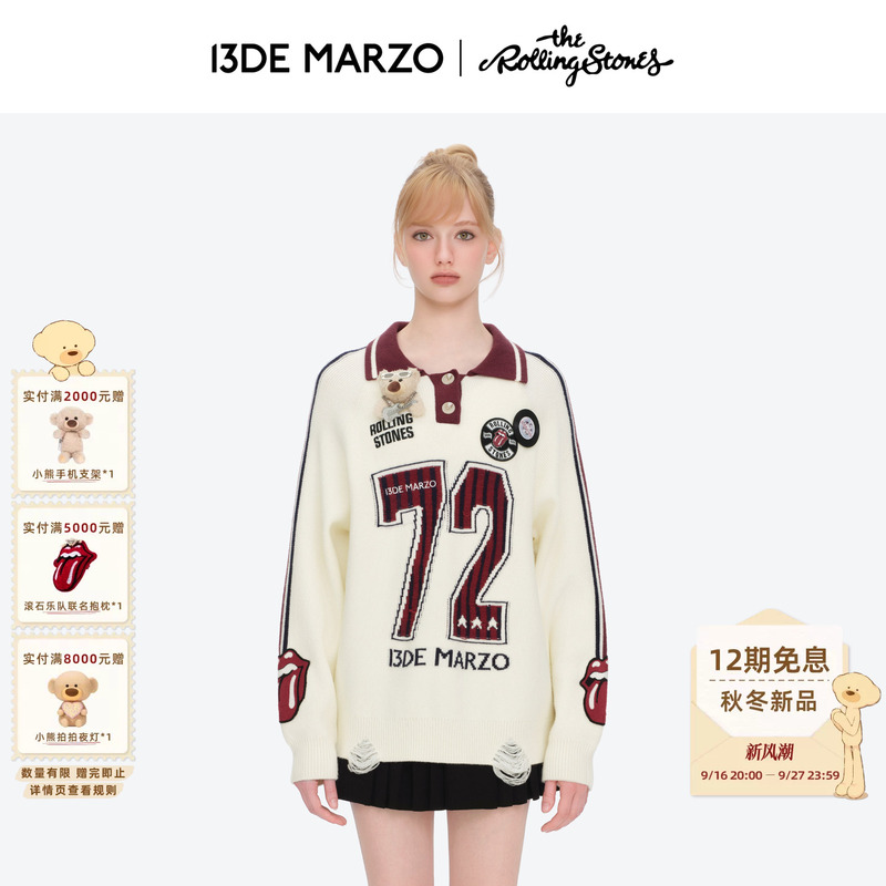 March 13 |   Rolling Stones Co-Branded Series 2026 Autumn and Winter New Retro Jacquard Knitwear Sweater