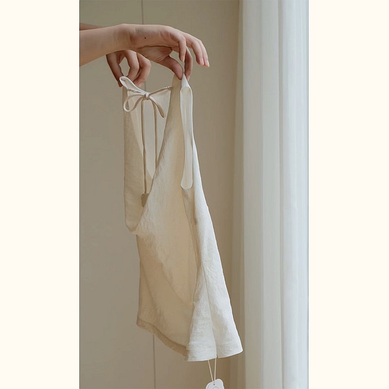 Corner 2025 Summer New Style Lazy Chic Unique French-Style White Sleeveless Backless Shirt for Women Corner 2025 Summer New Style Lazy Chic Unique French-Style White Sleeveless Backless Shirt for Women