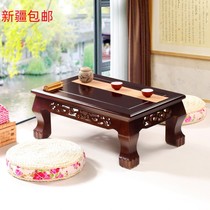 Xinjiang solid wood carved bay window table European style tatami coffee table modern simple kang table and room table