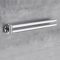 Bathroom copper movable rod rotating towel bar bathroom rack wall hanging clothes drying rack with hook bathroom pendant