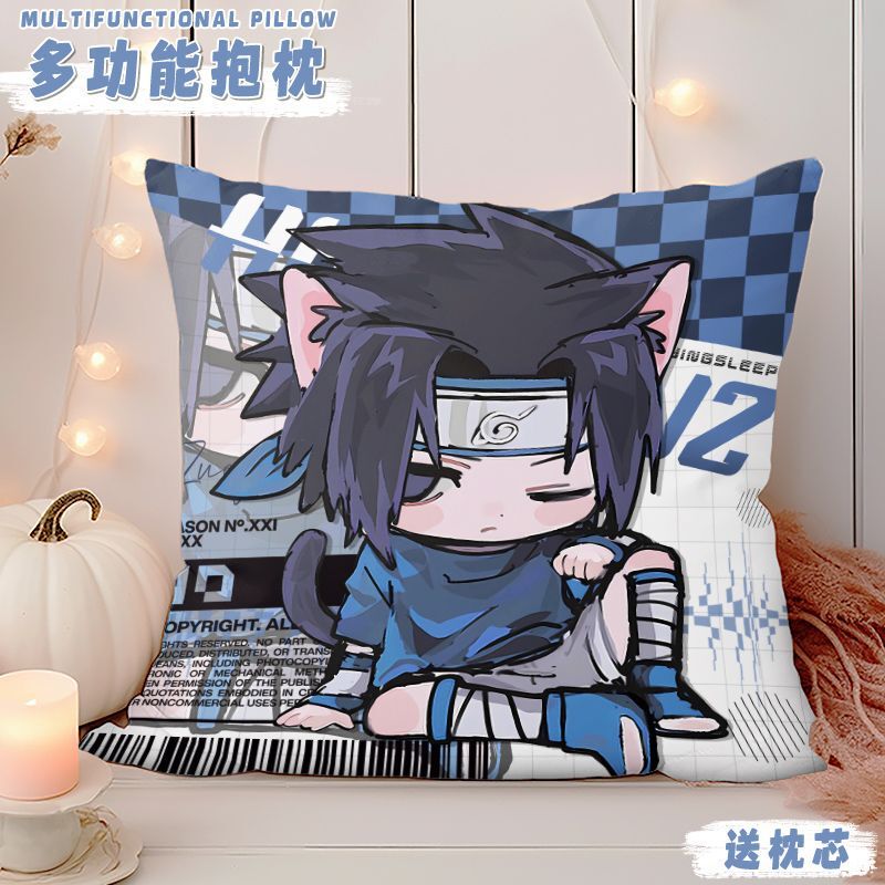 Popular Naruto Sasuke Obito Uchiha Mirror Pillow, Super Cool Cat-Themed Double-Sided Printed Square Pillow for Dormitory Sofa Popular Naruto Sasuke Obito Uchiha Mirror Pillow, Super Cool Cat-Themed Double-Sided Printed Square Pillow for Dormitory Sofa