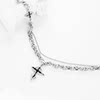 Melted Cross Pendant Necklace for Men, High-End, Cool and Trendy Sweater Chain, Men's Niche Design Clavicle Chain