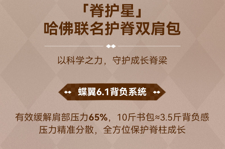 Ранец fila斐乐儿童书包2025年秋季新款男女中大童蝶翼一到六年级双肩包