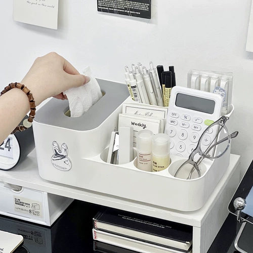 Настольные канцтовары, универсальная коробка для хранения, салфетки, милый держатель для ручек, косметическая помада