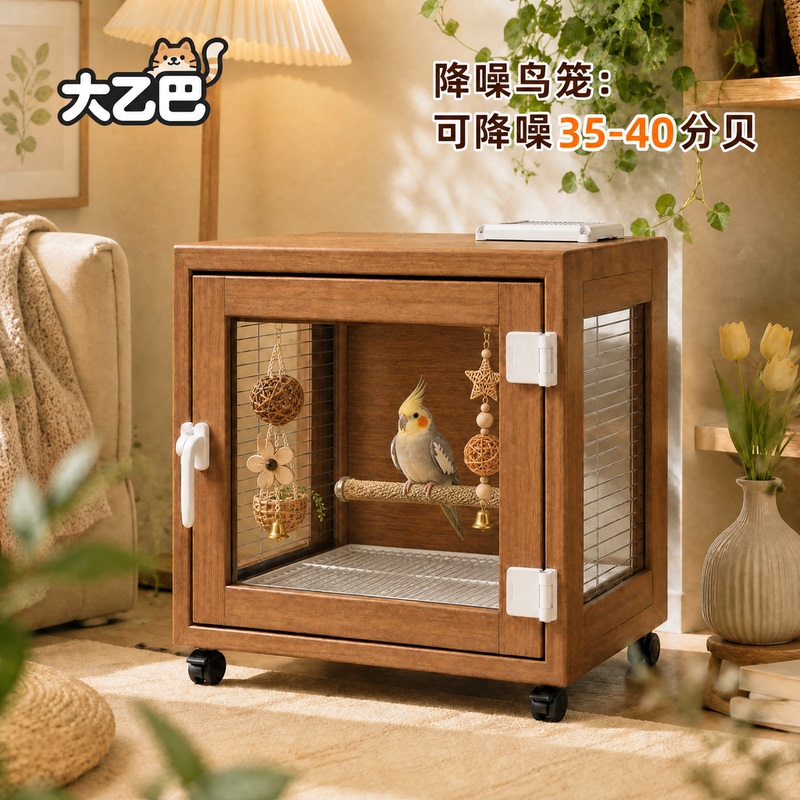 Pure Solid Wood Panoramic Soundproof Bird Cage, Silent Parrot Cage, Pet Soundproof Enclosure, Customizable Bird Nest, Glass Thermostatic Bird Cage Pure Solid Wood Panoramic Soundproof Bird Cage, Silent Parrot Cage, Pet Soundproof Enclosure, Customizable Bird Nest, Glass Thermostatic Bird Cage