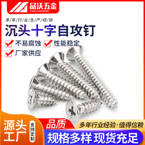 201 stainless steel cross recessed self-tapping screws flat head screws ready-made cross recessed self-tapping screws
