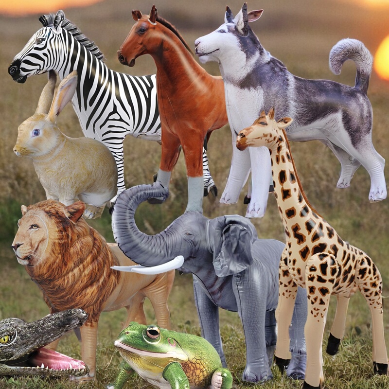Inflatable Cartoon Simulation Jungle Animal Model Tiger Lion Elephant Zebra Rabbit Ornament Party Balloon Props