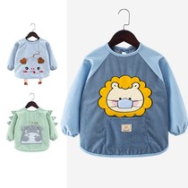 Baby Hood Clothes Children Anti-Dress Kid Apron Boy Waterproof Eating Clothes Autumn Winter Long Sleeve Baby Bib Hood