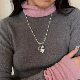 Zhang Zeyu same dream deer pearl necklace for women with niche high-end long sweater chain sweet and cute accessories