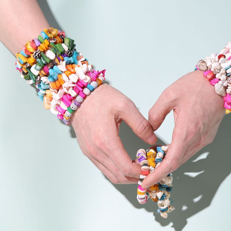 Cross-Border New Product Amazon Bestseller Hawaiian Beach Ethnic Style Natural Gravel and Shell Bracelet Unisex
