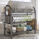German Imported Kitchen Storage Rack, Floor-Standing Multi-Layer Storage and Draining Dish Rack, Double-Layer Bowl and Tableware Storage Organizer